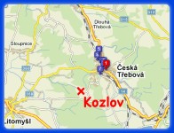 Ubytovna Kozlov: Mapa